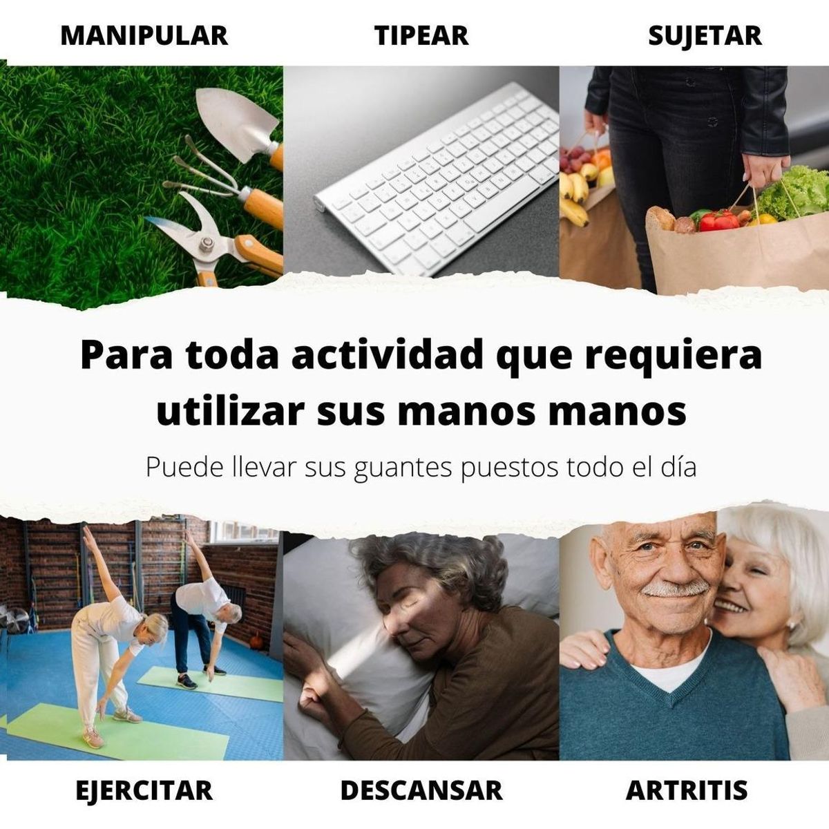 GENERICO - Guantes de Compresión con Fibra de Cobre para Alivio de Artritis