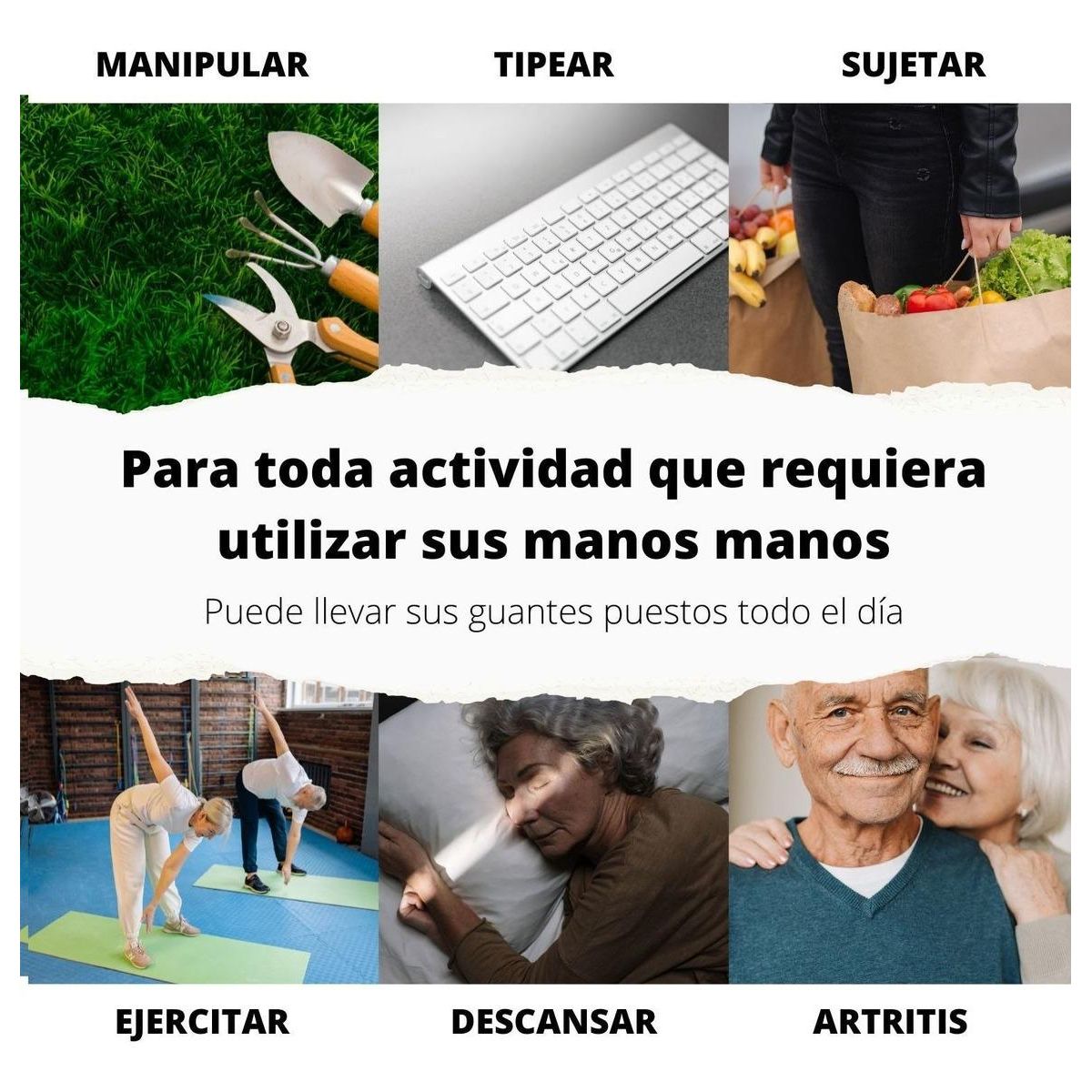 GENERICO - Guantes de Compresión con Fibra de Cobre para Alivio de Artritis