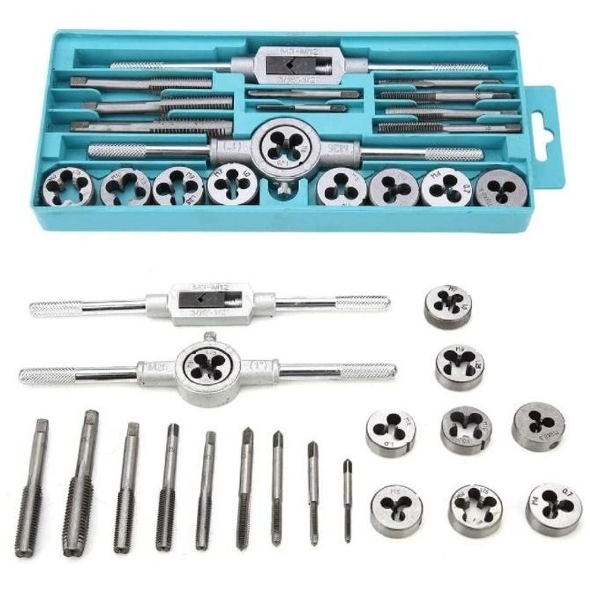 GENERICO - Juego de Herramientas para Roscado 20 Piezas