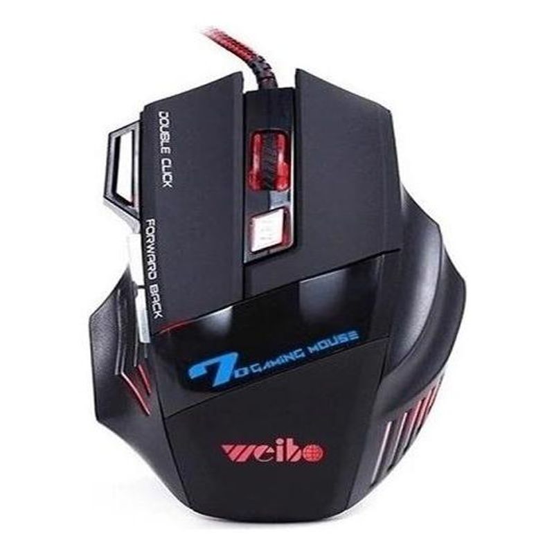 GENERICO - Mouse Gamer Weibo X7 USB Retroiluminado 2400 DPI 7 Botones