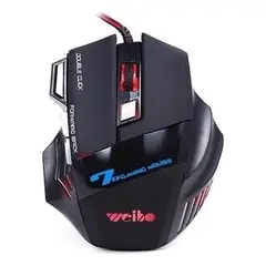 GENERICO - Mouse Gamer Weibo X7 USB Retroiluminado 2400 DPI 7 Botones