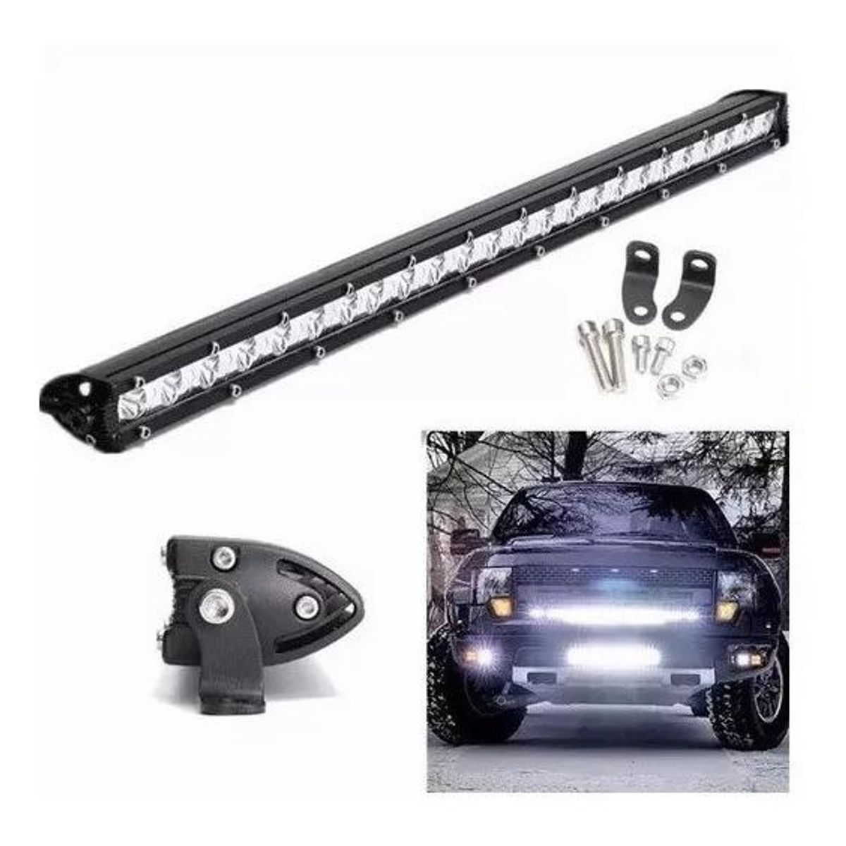 GENERICO - Barra LED 72W 65cm con Neblinero y Resistencia IP67