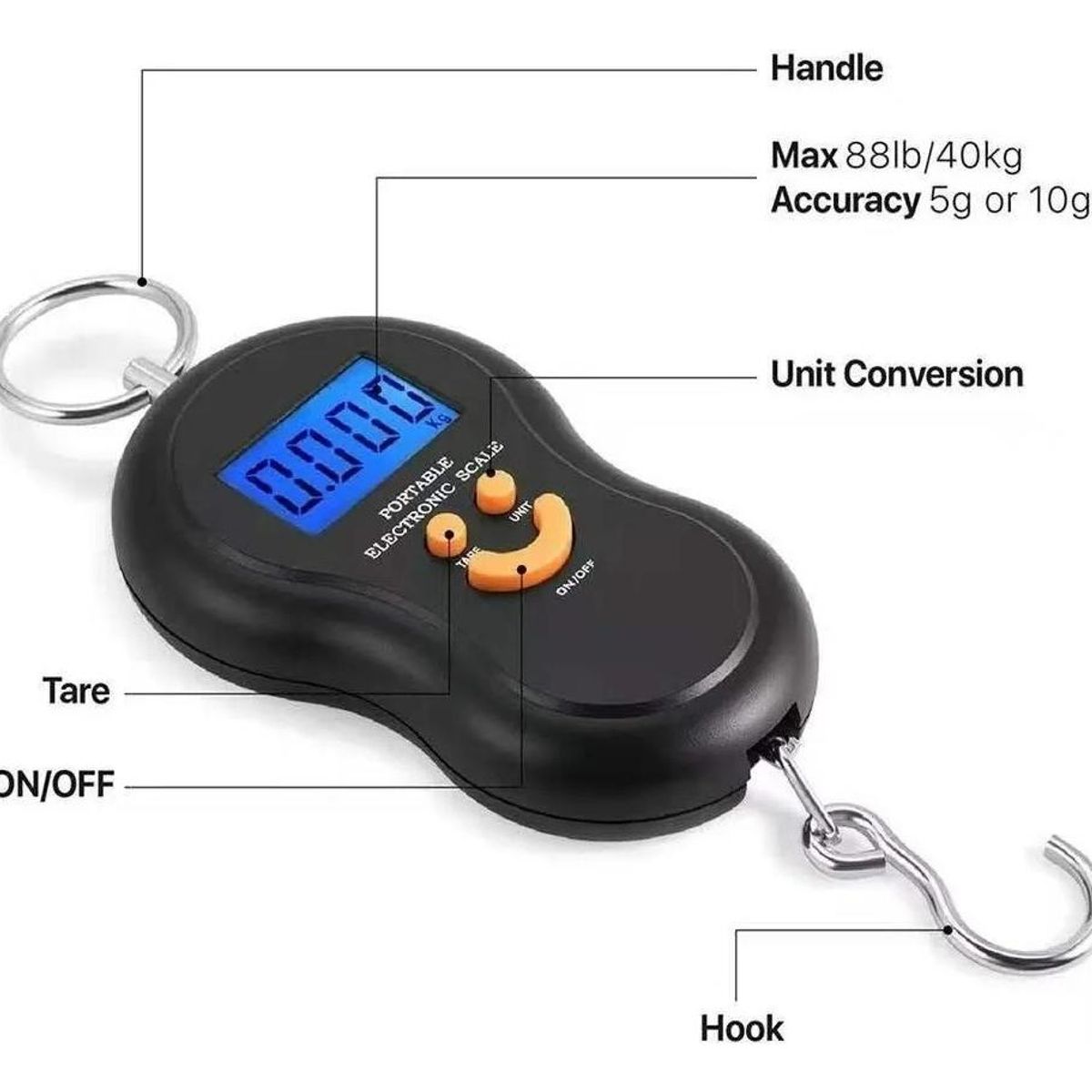 GENERICO - Balanza Digital Portátil para Maletas hasta 50kg