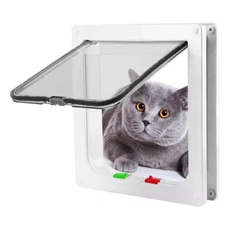 GENERICO - Puerta Abatible para Mascotas Exterior Color Blanco