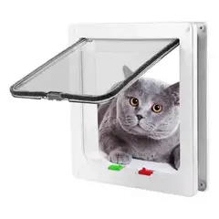GENERICO - Puerta Abatible para Mascotas Exterior Color Blanco