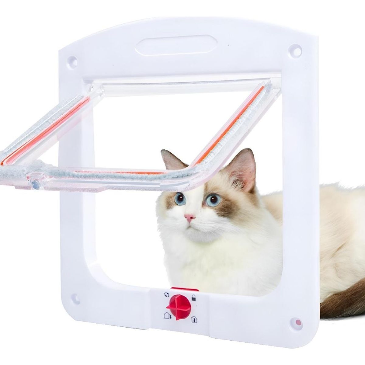 GENERICO - Puerta Abatible para Mascotas Exterior Color Blanco