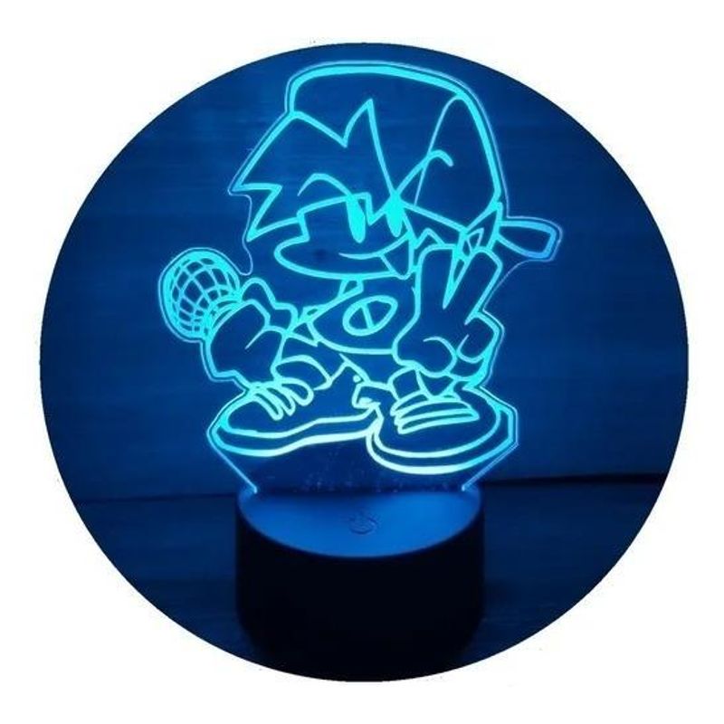 GENERICO - Lámpara LED 3D Boyfriend de Friday Night Funkin - Decoración Colorida