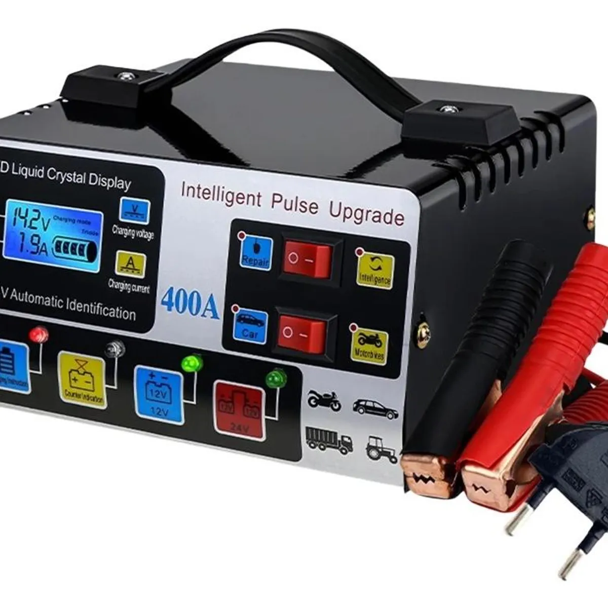 GENERICO - Cargador de Batería Inteligente 12V24V para Autos y Motos