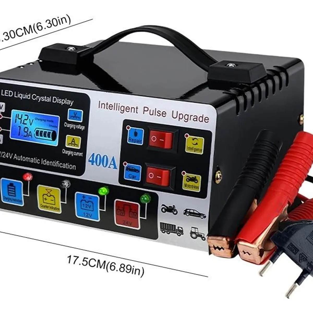 GENERICO - Cargador de Batería Inteligente 12V24V para Autos y Motos