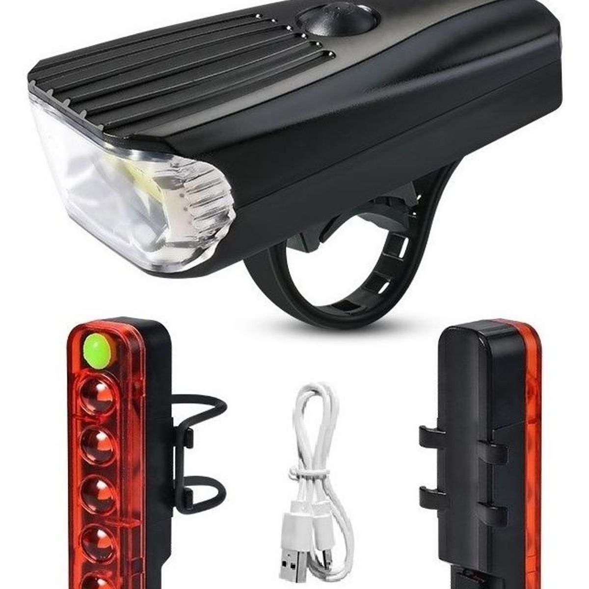 GENERICO - Juego de Luces LED Recargables para Bicicleta