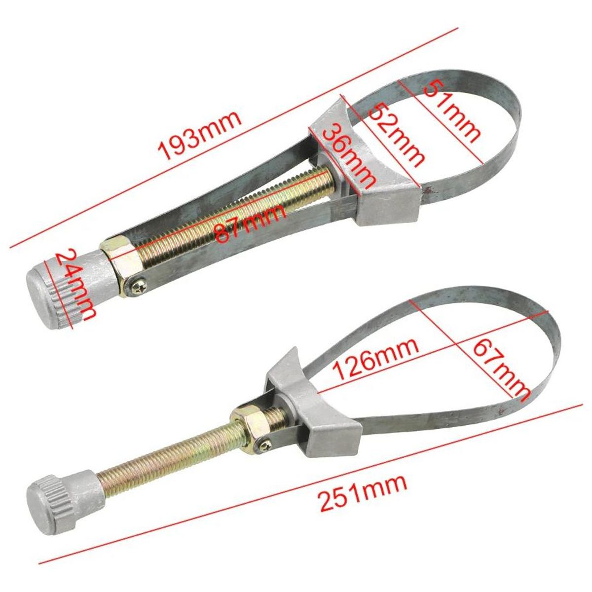 GENERICO - Llave Saca Filtro Universal de Aluminio 60-120 mm