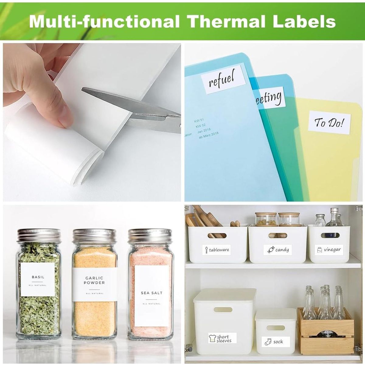 GENERICO - Pack de 10 Rollos de Papel Térmico Adhesivo 58mm