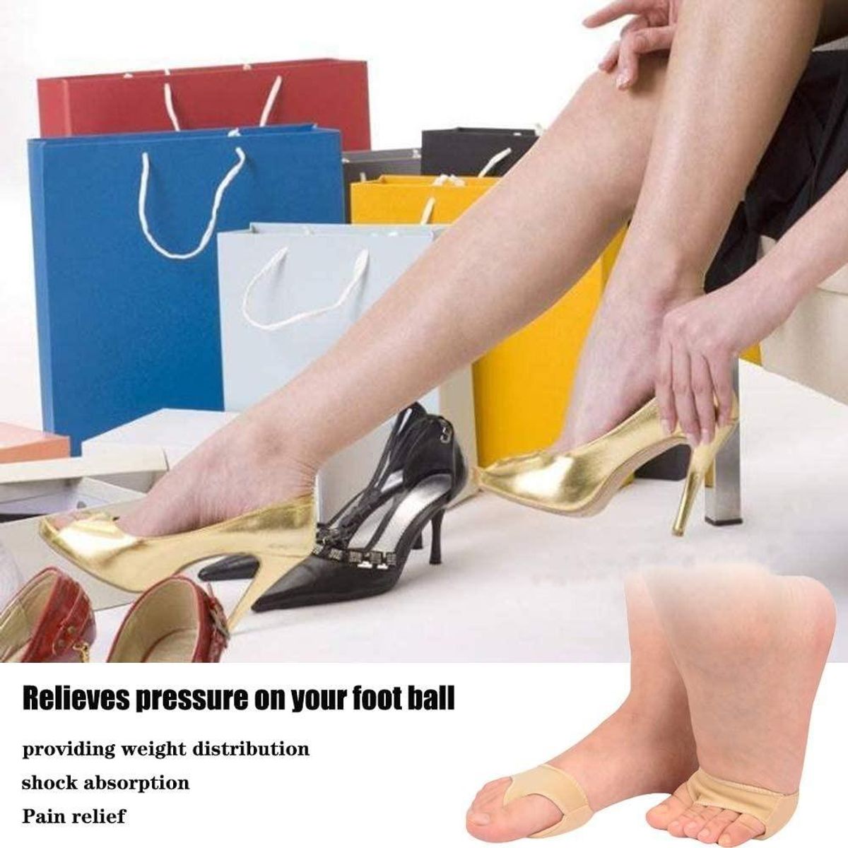 GENERICO - Almohadillas Metatarsales de Gel Beige para Pies