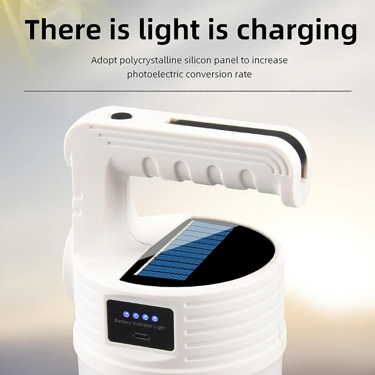 GENERICO - Lámpara Solar de Emergencia Recargable LED USB