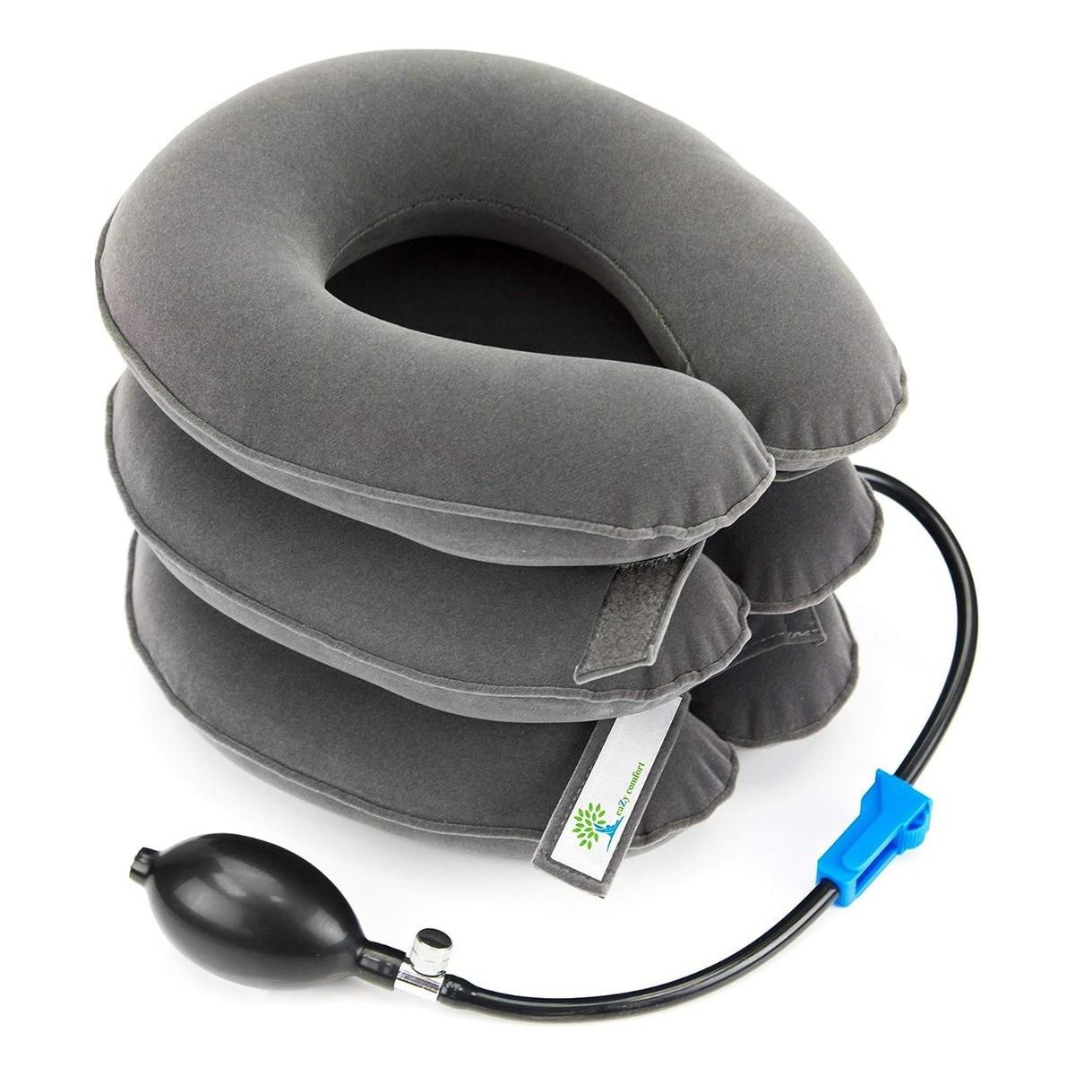GENERICO - Almohada Inflable Cervical para Viajes Color Gris