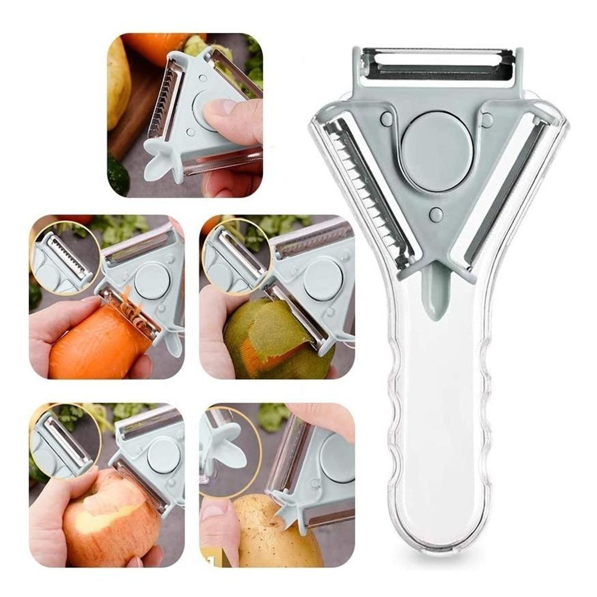 GENERICO - Pelador 3 en 1 Multifuncional para Verduras y Frutas