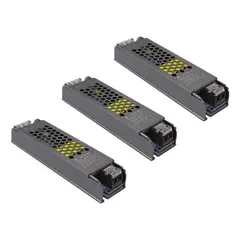 GENERICO - Pack de 3 Fuentes de Poder 12V 60W para CCTV y LEDs