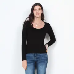 WADOS - POLERA MANGA LARGA SOLIDA ESCOTE REDONDO