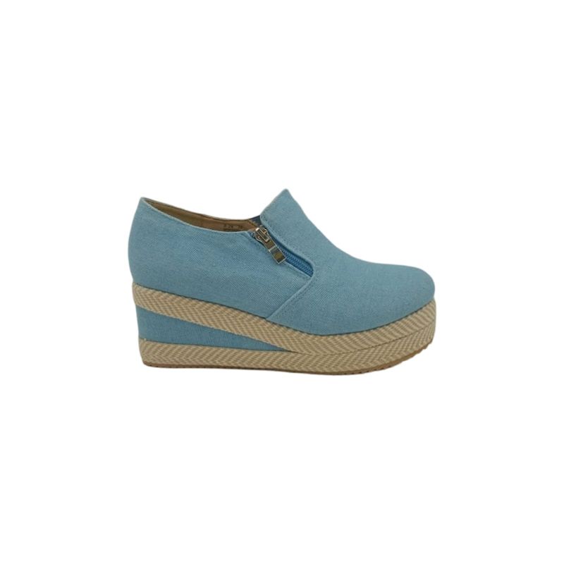 HERIEL - Zapato Panchita Azul Plataforma