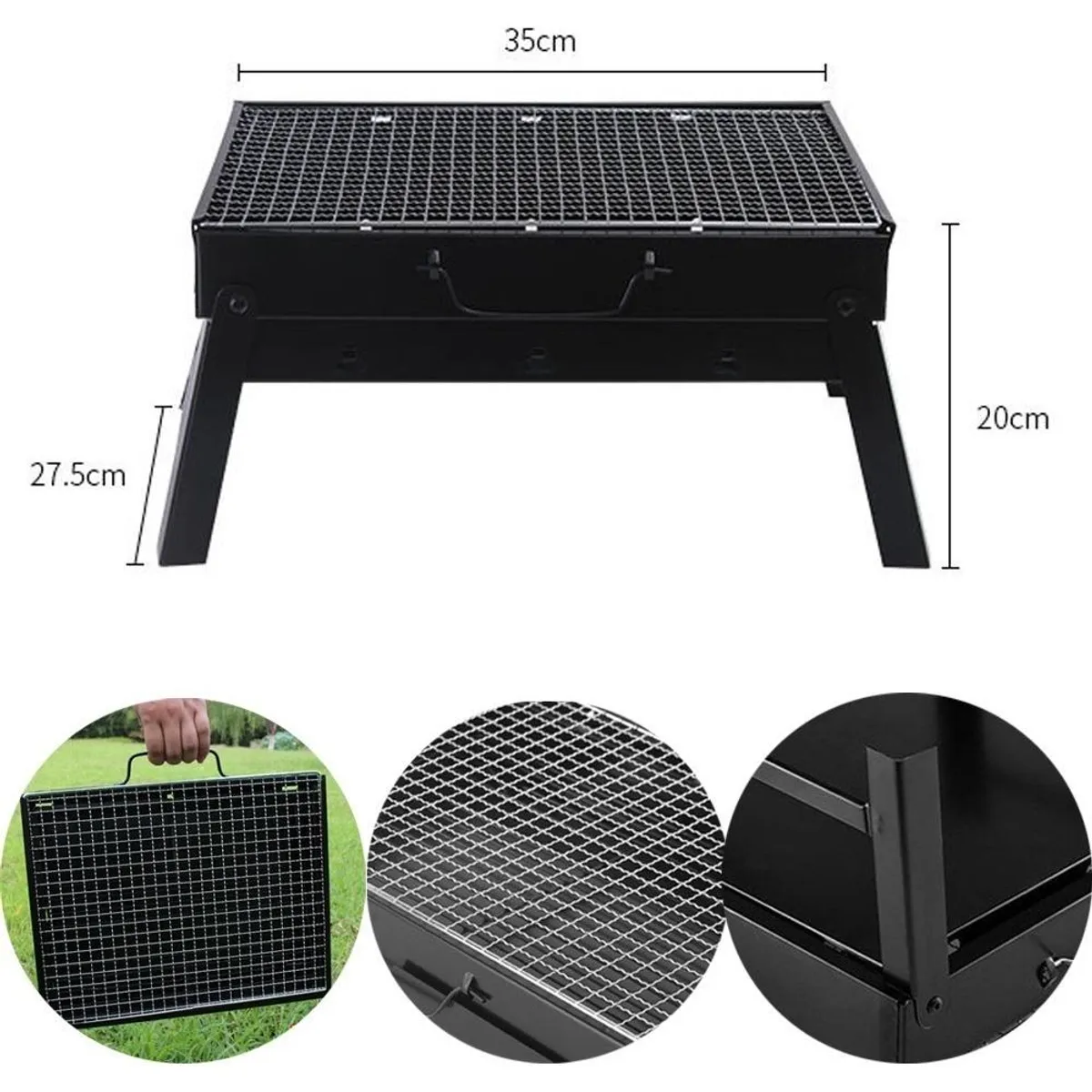 GENERICO - Parrilla Plegable de Carbón para Asados al Aire Libre