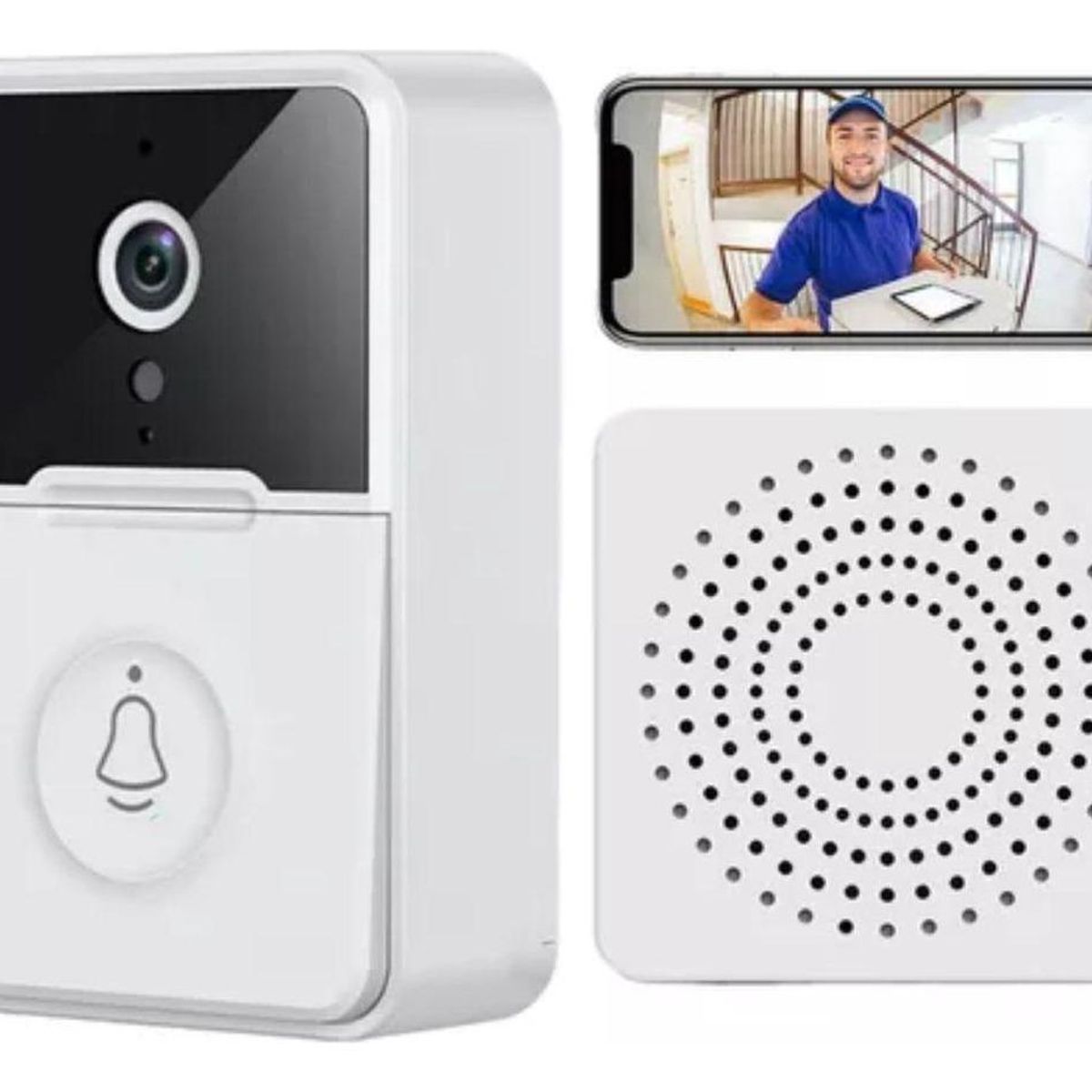 GENERICO - Timbre Inteligente Inalámbrico con Cámara y Visión Nocturna