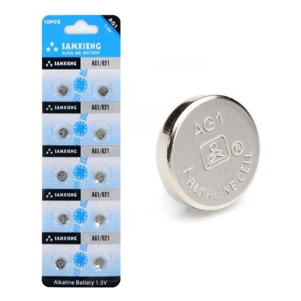 GENERICO - Pack de 10 Pilas Alcalinas AG1 LR621 15V Micro Botón