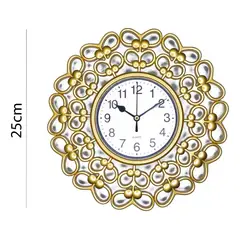 GENERICO - Reloj de Pared Vintage Silencioso 25cm Dorado y Blanco