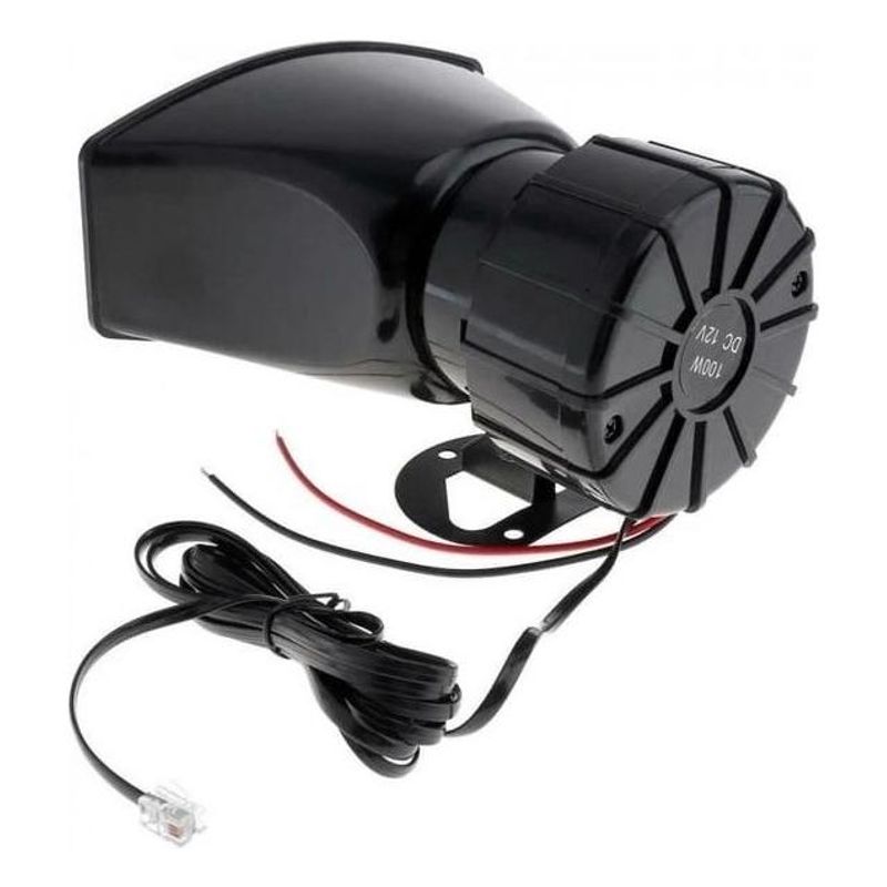GENERICO - Megáfono Sirena Profesional 100W 12V con Micrófono