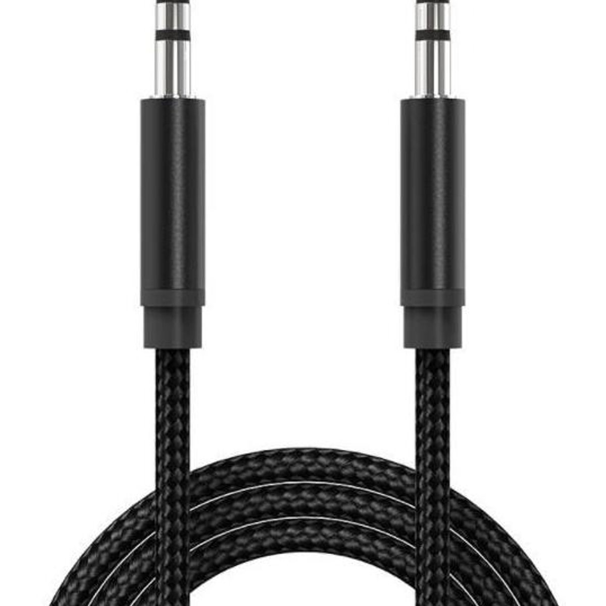 GENERICO - Cable Auxiliar de Audio 35 mm Nylon 1 Metro Premium