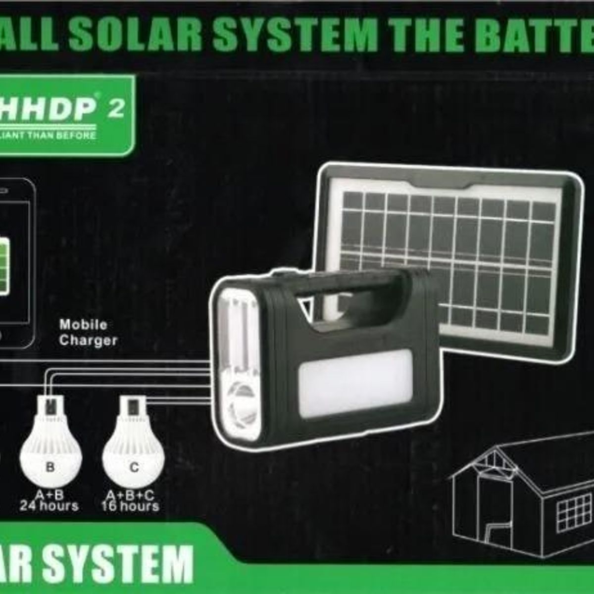 GENERICO - Kit Solar de Emergencia Camping 220V con 3 Bombillas LED