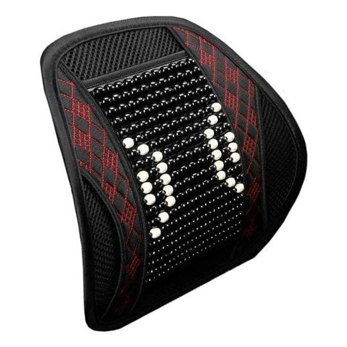 GENERICO - Cojín Lumbar de Madera y Malla para Asientos de Vehículo