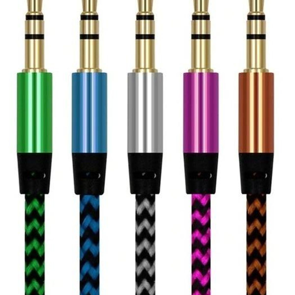 GENERICO - Pack de 10 Cables Auxiliares de Audio Plug 35mm 1.5m