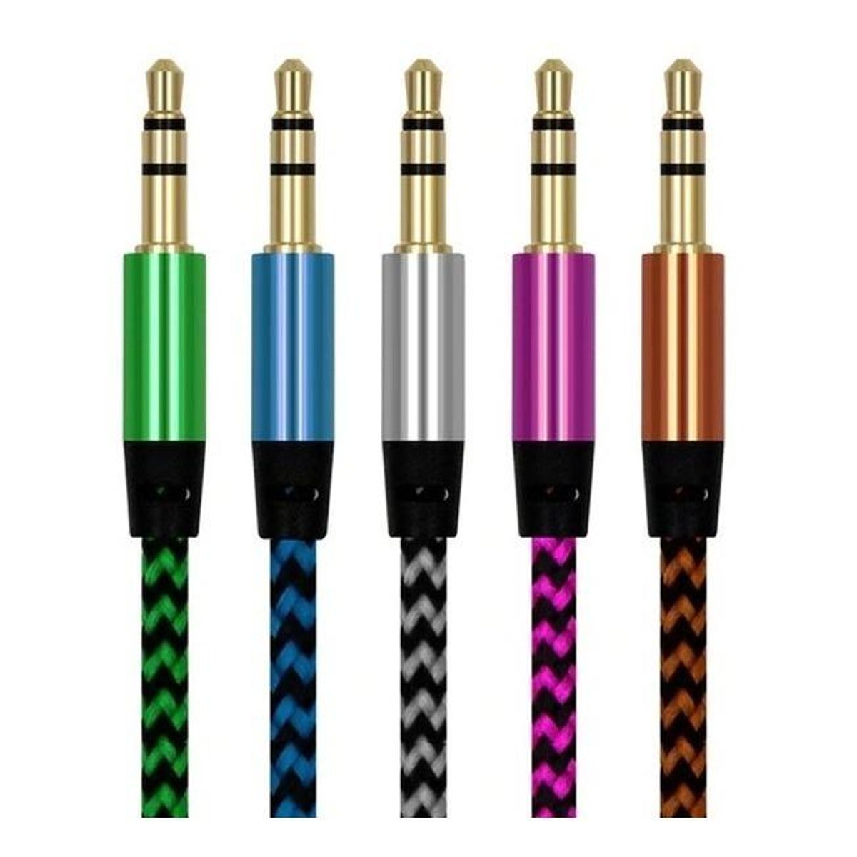 GENERICO - Pack de 10 Cables Auxiliares de Audio Plug 35mm 1.5m