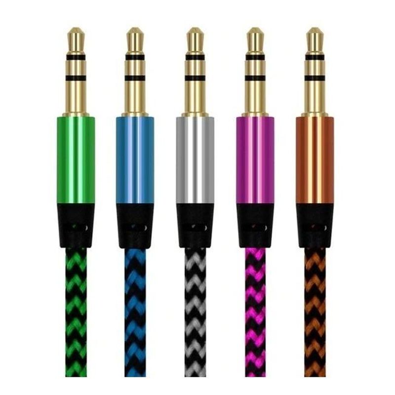 GENERICO - Pack de 10 Cables Auxiliares de Audio Plug 35mm 15m