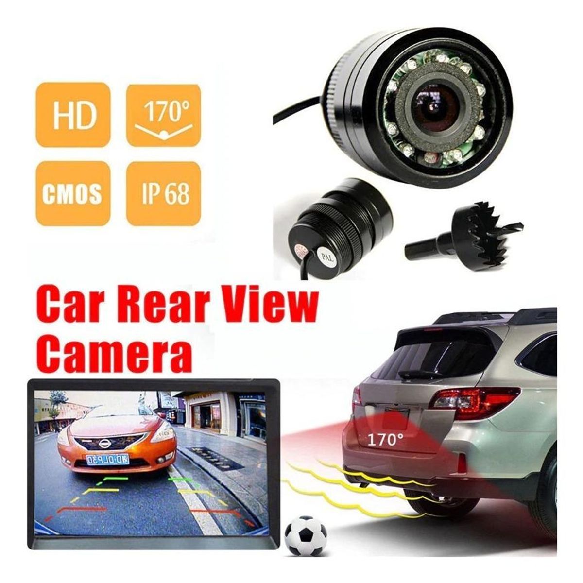 GENERICO - Cámara de visión nocturna para coche 28mm IR impermeable