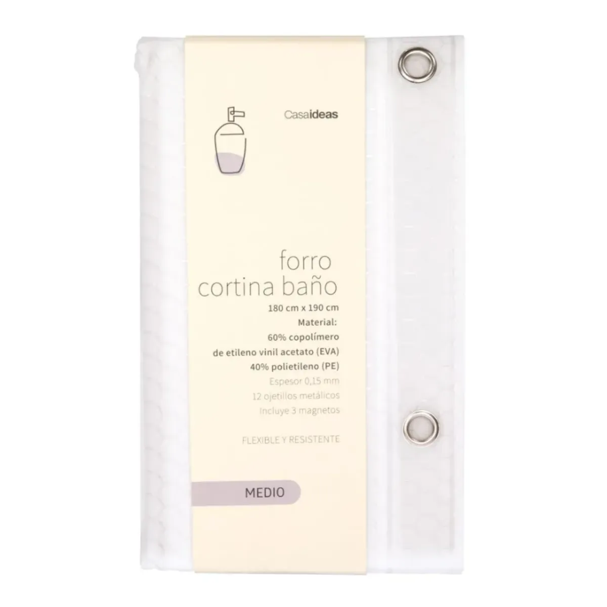 EKOL TACTICA MILITAR - Forro Cortina Peva Texturizada Para Baño Resistente Flexible