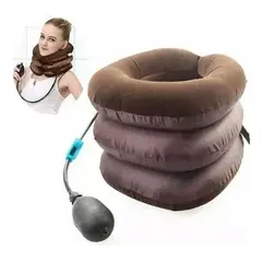 GENERICO - Almohada Inflable Cervical para Viaje Color Marrón Oscuro