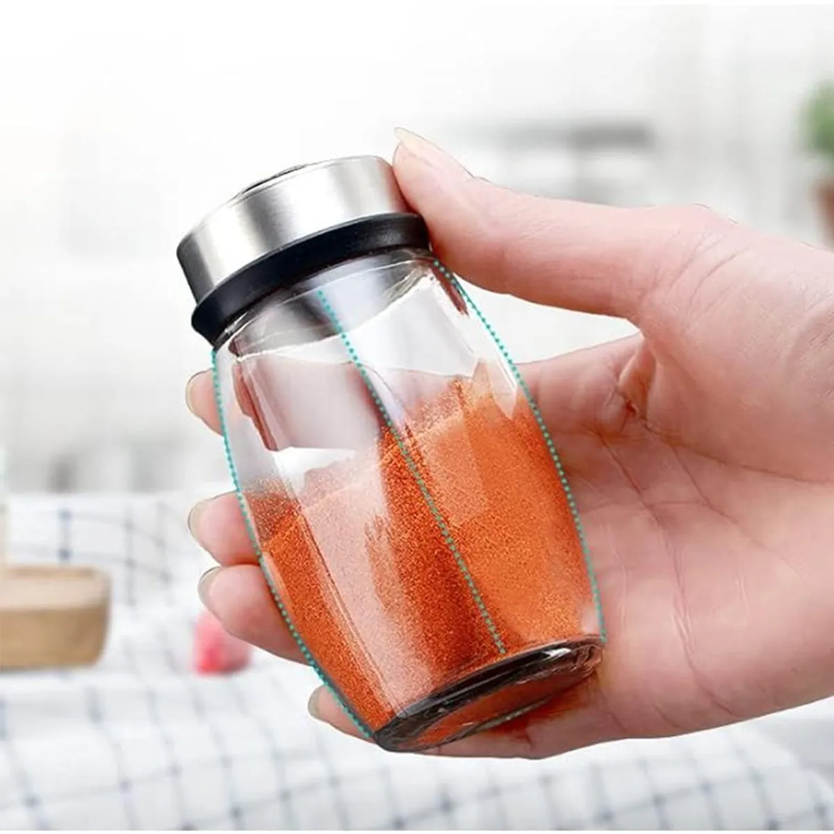 GENERICO - Set de Especieros Giratorio 360 con 6 Botellas Negras