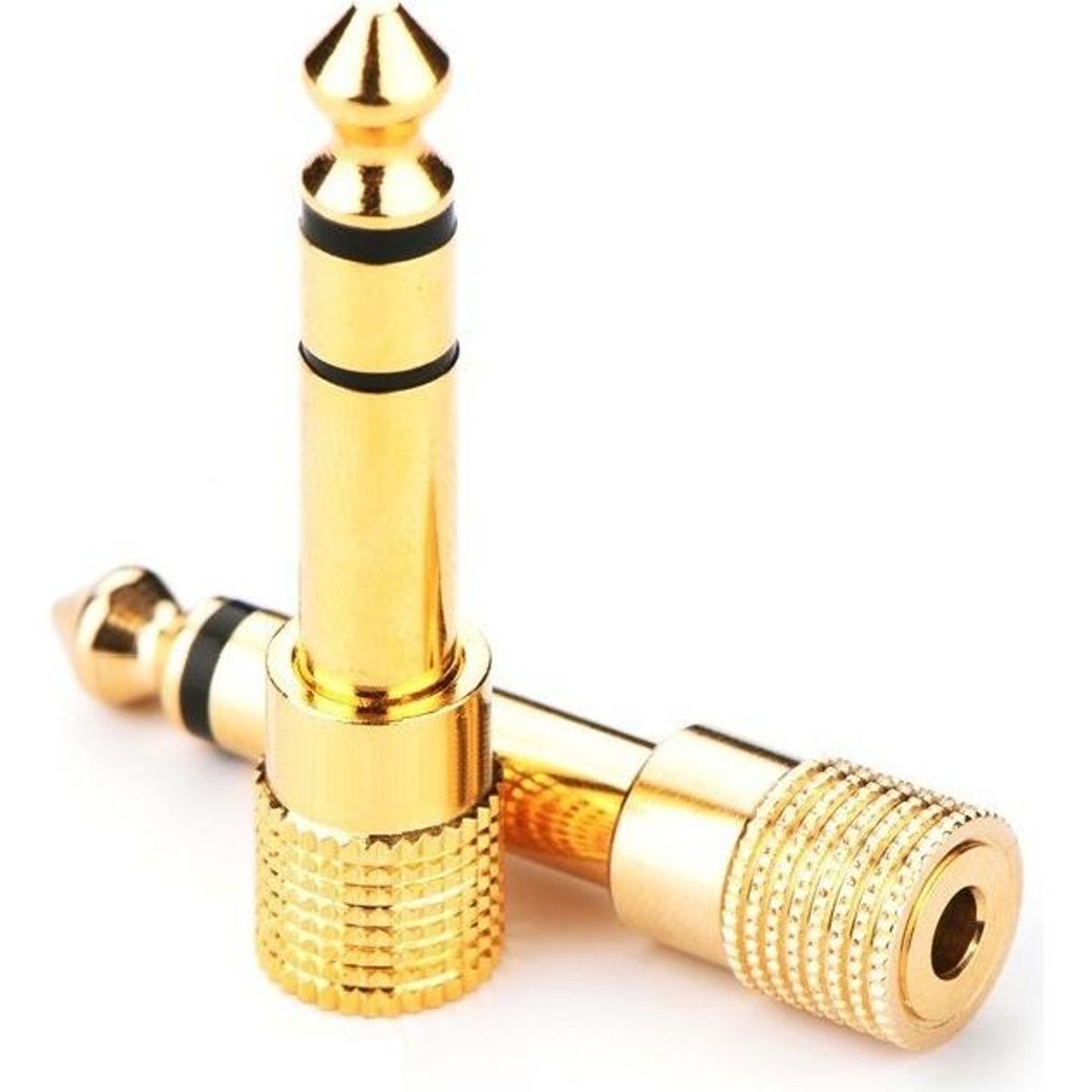 GENERICO - Pack de 2 Adaptadores de Audio Plug Jack 63 a 35 mm