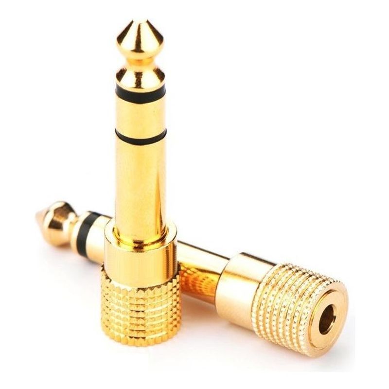 GENERICO - Pack de 2 Adaptadores de Audio Plug Jack 63 a 35 mm