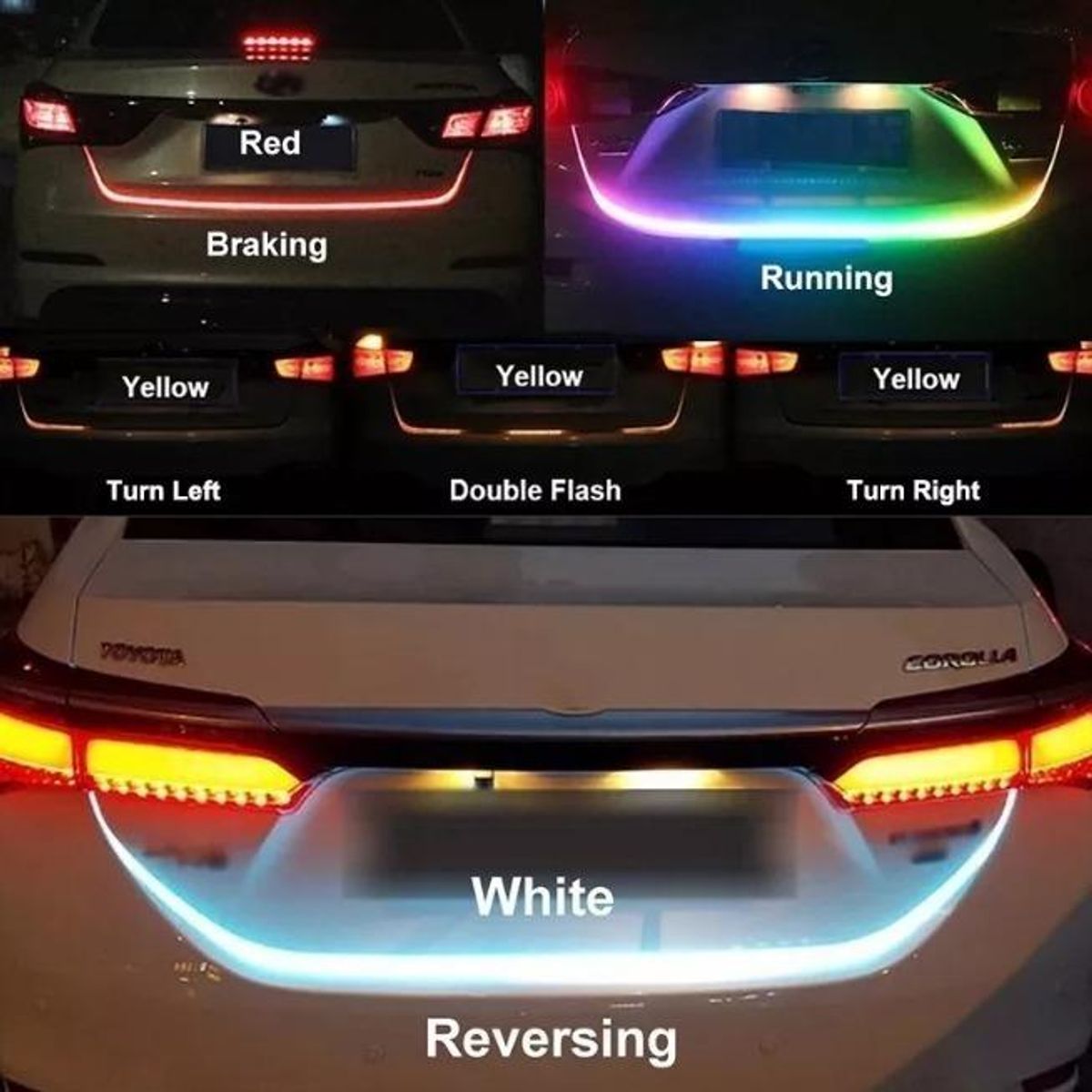 GENERICO - Cinta LED RGB 60 Luzes para Maletero de Vehículo 120cm