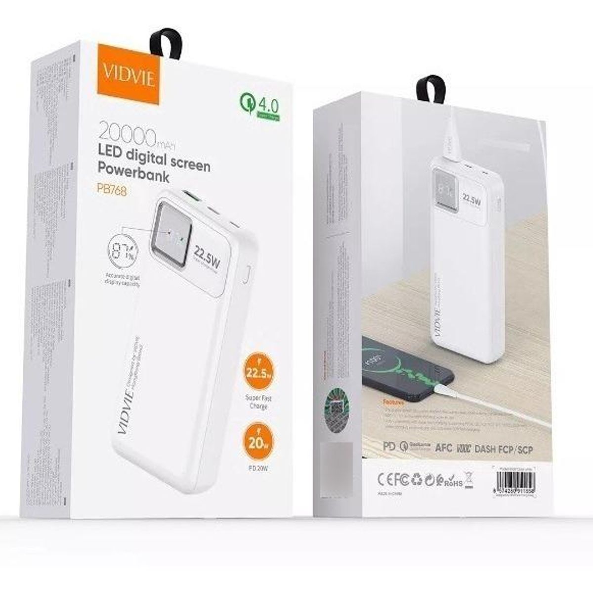 GENERICO - Power Bank de 20000 mAh con Carga Rápida y Pantalla Digital