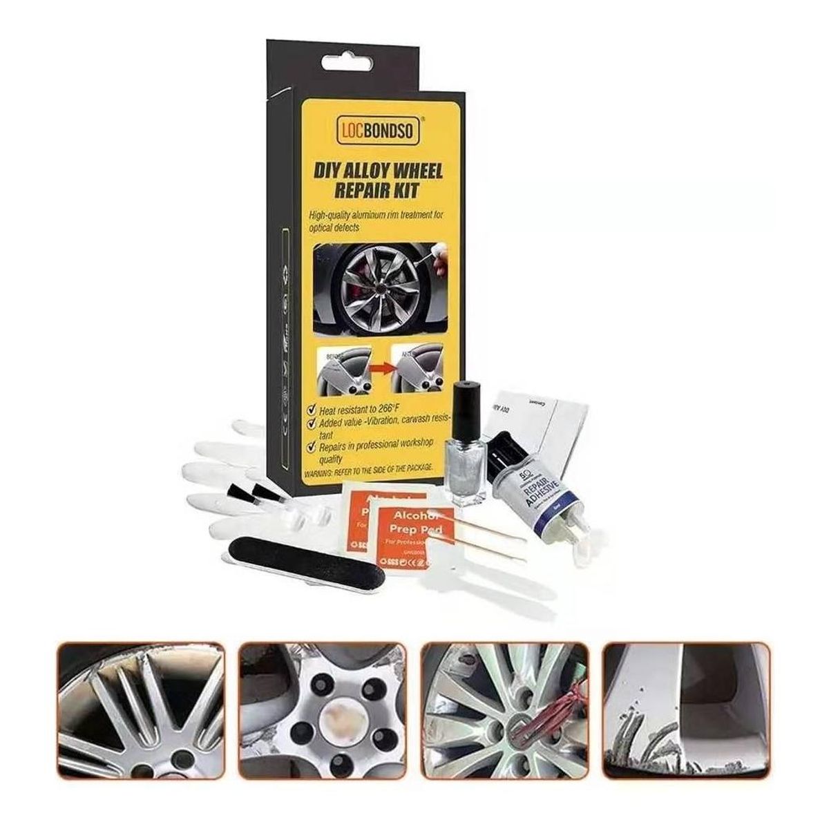 GENERICO - Kit de Reparación para Llantas de Aleación Plateada 215122