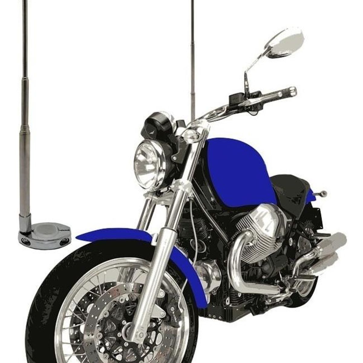 GENERICO - Pack de 2 Antenas Cortas para Motos con Hilo Curado