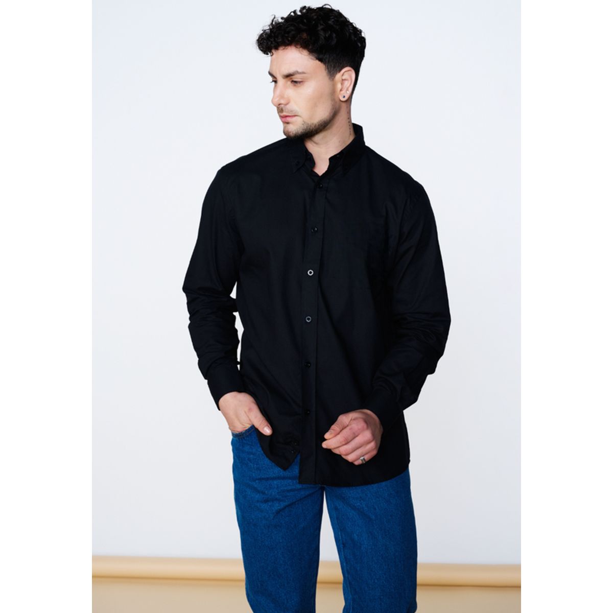 WRANGLER - Camisa 1 Pocket Shirt Negro