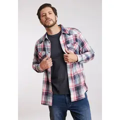 WRANGLER - Camisa Hombre Western Shirt Red Blue Plaid