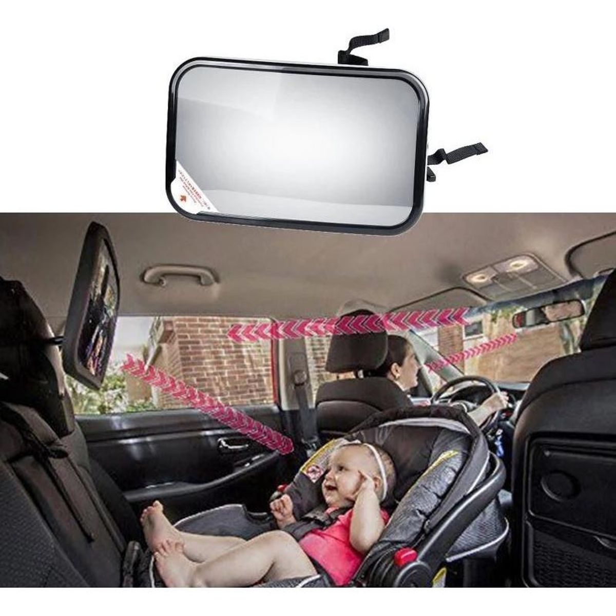 GENERICO - Espejo Retrovisor Ajustable para Niños en Autos