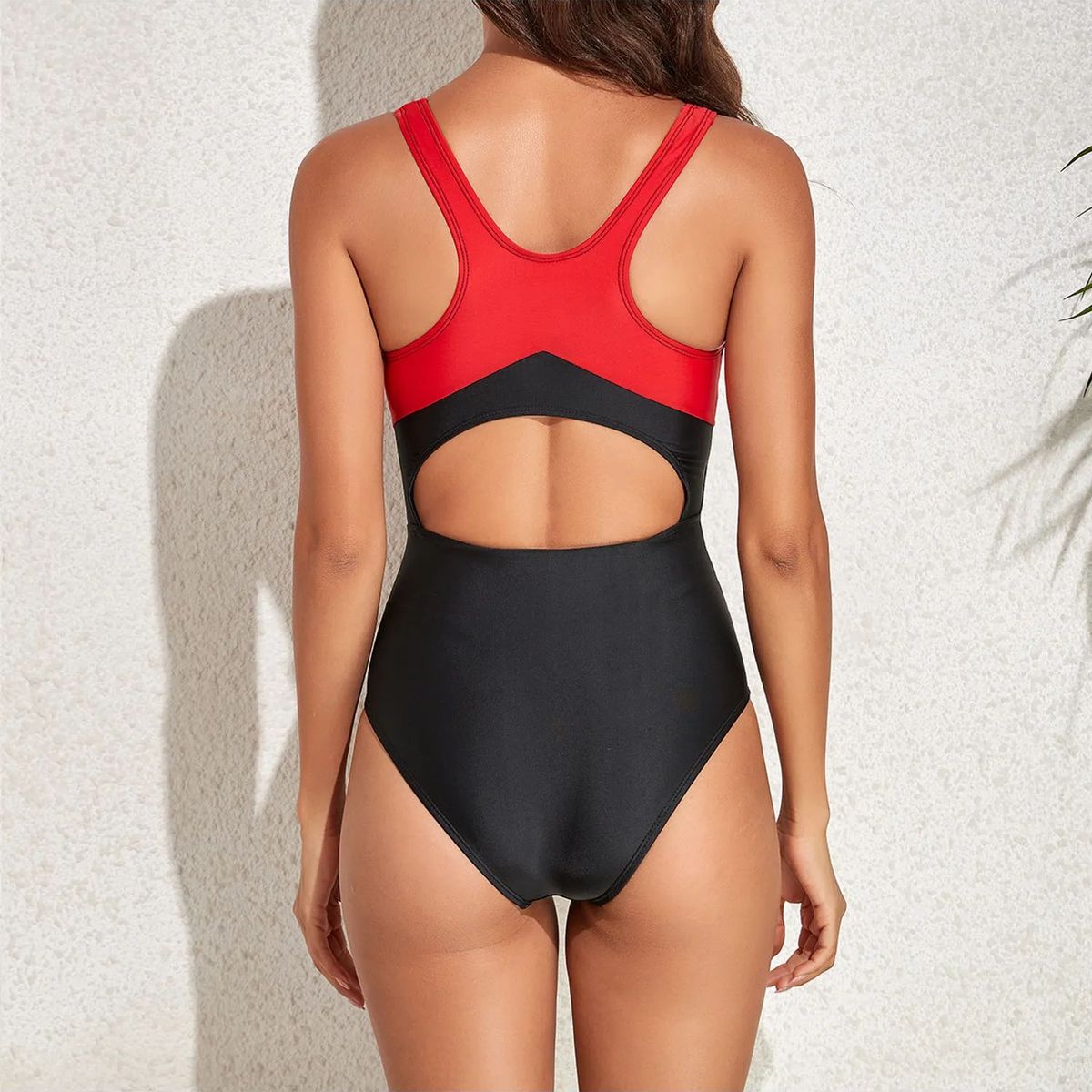TIOZONEY - Traje de Baño Mujer Rojo