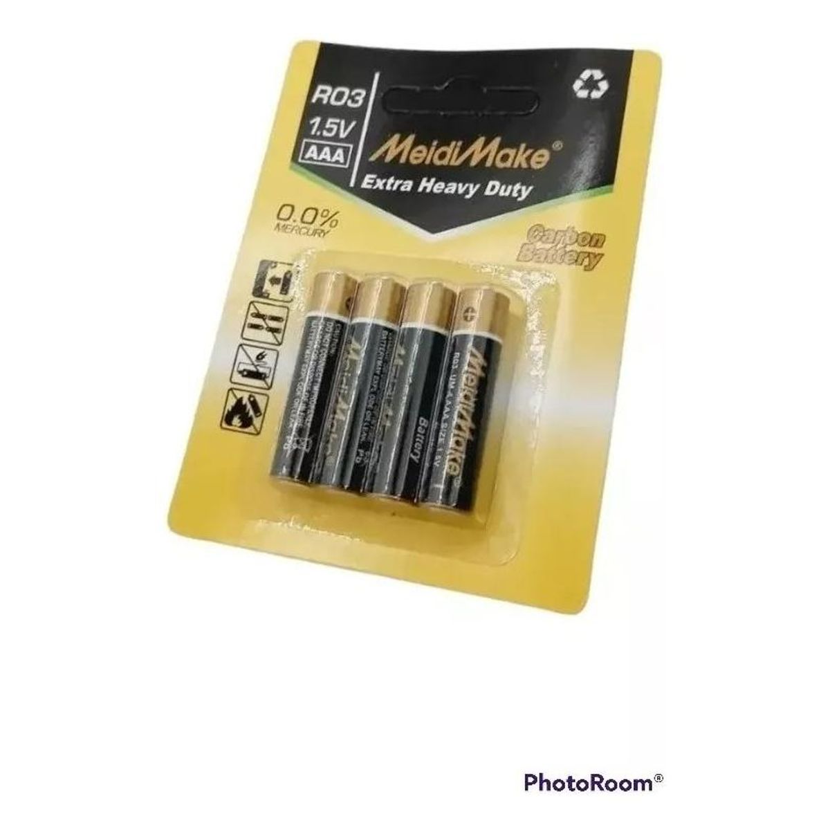 GENERICO - Pilas AAA Carbono 15V Pack de 4 Unidades