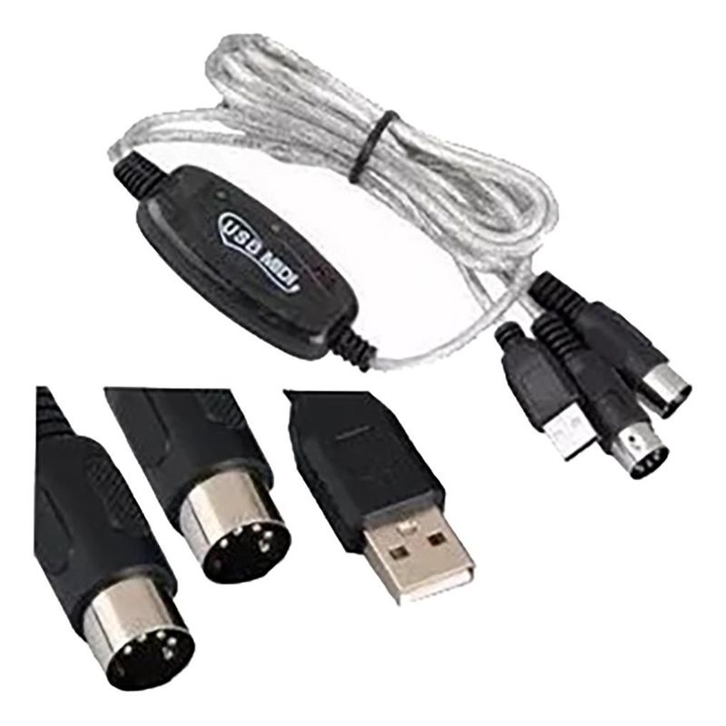 GENERICO - Cable MIDI USB para Teclados y Instrumentos Musicales